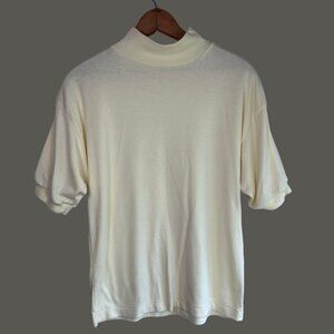 Vintage 1980s Allison Smith Mock Neck Short Sleeve Shirt